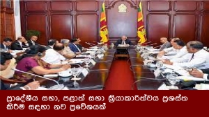 ප්‍රාදේශීය සභා, පළාත් සභා ක්‍රියාකාරිත්වය ප්‍රශස්ත කිරීම සඳහා නව ප්‍රවේශයක්