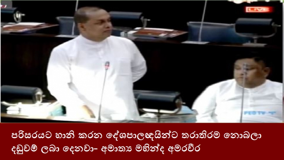 පරිසරයට හානි කරන දේශපාලඥයින්ට තරාතිරම නොබලා දඩුවම් ලබා දෙනවා- අමාත්‍ය මහින්ද අමරවීර