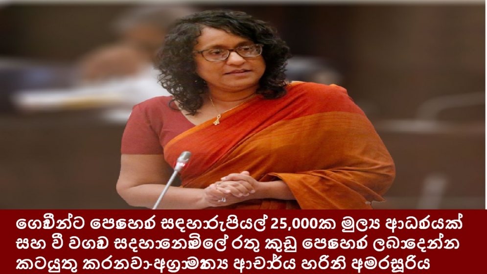 ගොවීන්ට පොහොර සඳහා රුපියල් 25,000ක මුල්‍ය ආධාරයක් සහ වී වගාව සදහා නොමිලේ රතු කුඩු පොහොර ලබා දෙන්න කටයුතු කරනවා -අග්‍රාමාත්‍ය ආචාර්ය හරිනි අමරසූරිය