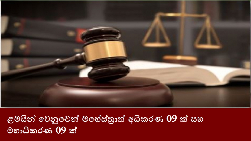 ළමයින් වෙනුවෙන් මහේස්ත්‍රාත් අධිකරණ 09ක් සහ මහාධිකරණ 09ක්