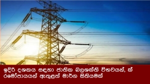 ඉදිරි දශකය සඳහා ජාතික බලශක්ති විභවයන්, ක්‍රමෝපායයන් ඇතුළත් මාර්ග සිතියමක්