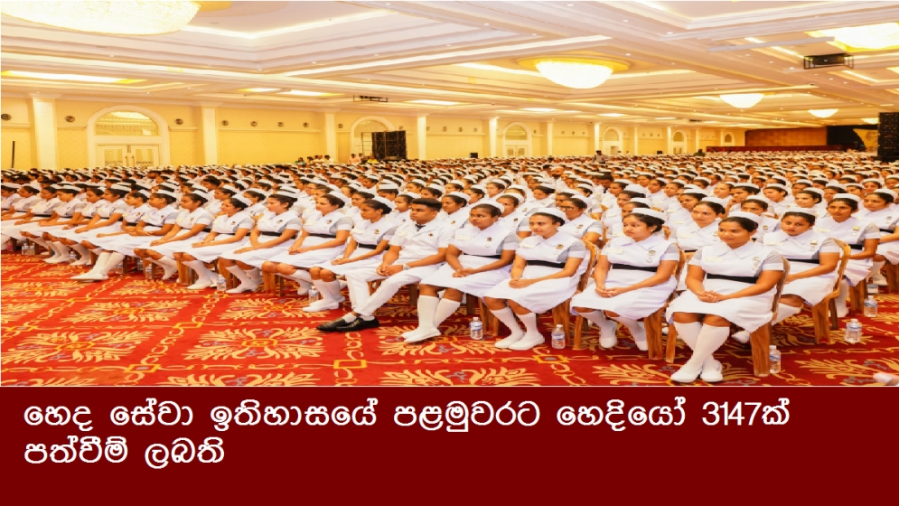 හෙද සේවා ඉතිහාසයේ පළමුවරට හෙදියෝ 3147ක් පත්වීම් ලබති