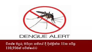 විශේෂ මදුරු මර්දන සතියේ දී දිස්ත්‍රික්ක 11ක පරිශ්‍ර 110,936ක් පරික්ෂාවට