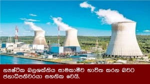 න්‍යෂ්ටික බලශක්තිය සාමකාමීව භාවිත කරන බවට ජනාධිපතිවරයා සහතික වෙයි.