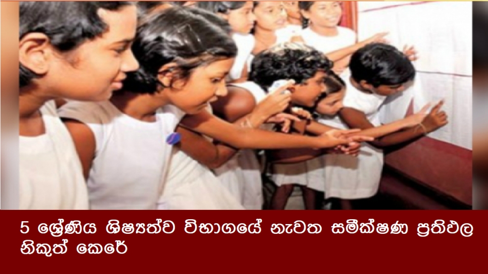 5 ශ්‍රේණිය ශිෂ්‍යත්ව විභාගයේ නැවත සමීක්ෂණ ප්‍රතිඵල නිකුත් ‌කෙරේ