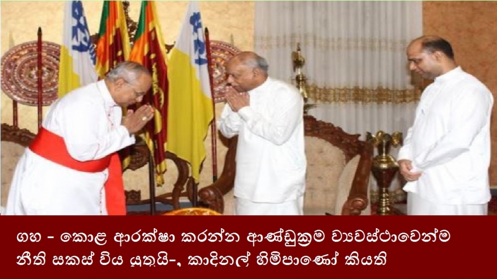 ගහ - කොළ ආරක්ෂා කරන්න ආණ්ඩුක්‍රම ව්‍යවස්ථාවෙන්ම නීති සකස් විය යුතුයි-, කාදිනල් හිමිපාණෝ කියති